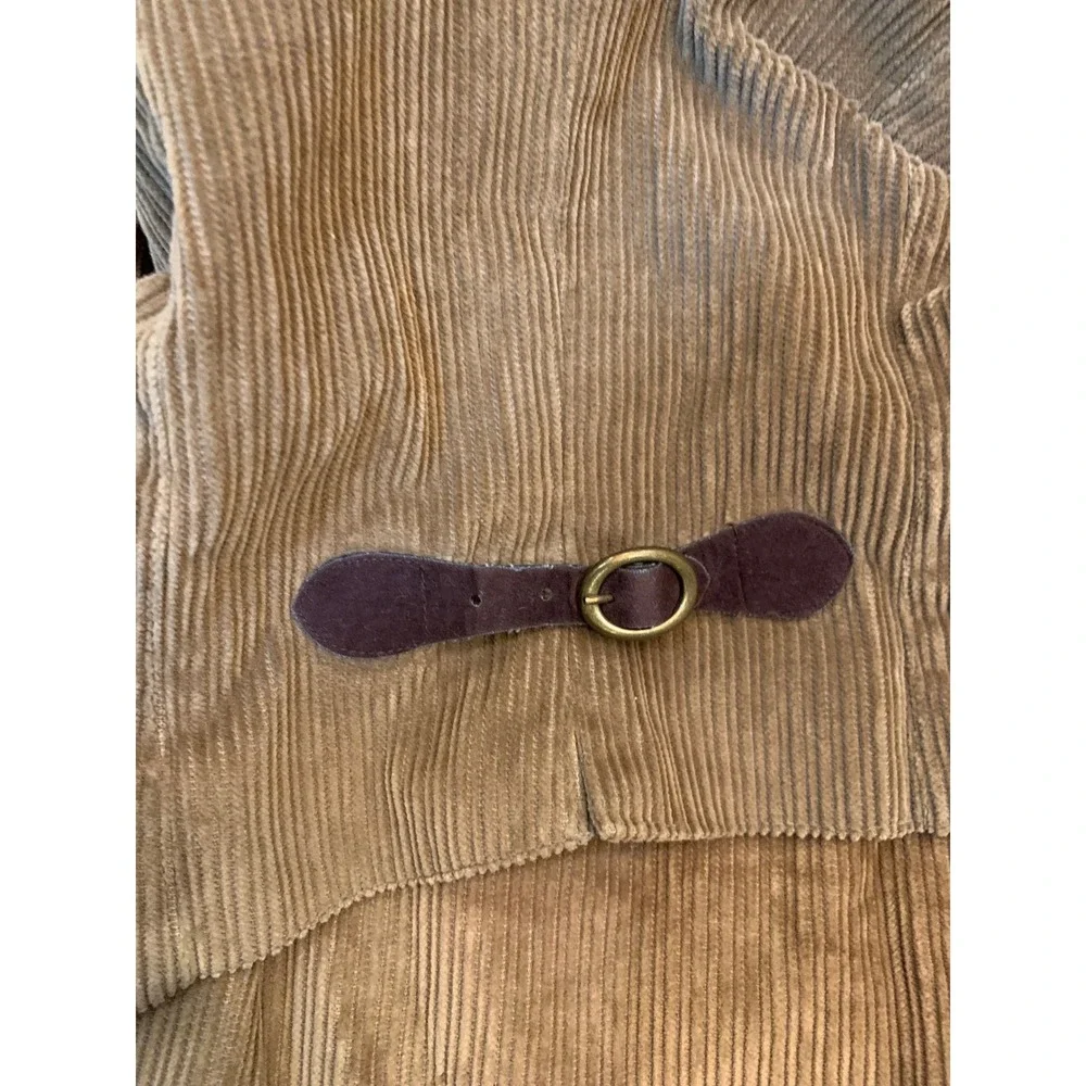 Lizsport Vintage Corduroy Vest Skirt Set Tan Preppy Academia Retro 90s Western 8